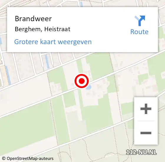 Locatie op kaart van de 112 melding: Brandweer Berghem, Heistraat op 10 december 2016 15:43