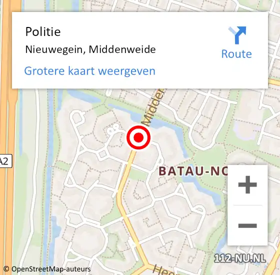 Locatie op kaart van de 112 melding: Politie Nieuwegein, Middenweide op 10 december 2016 16:19