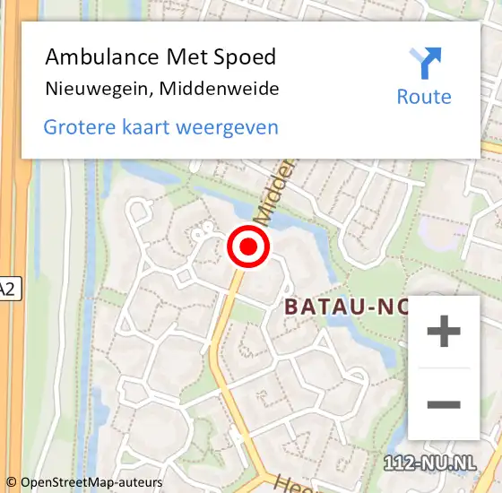 Locatie op kaart van de 112 melding: Ambulance Met Spoed Naar Nieuwegein, Middenweide op 10 december 2016 16:19