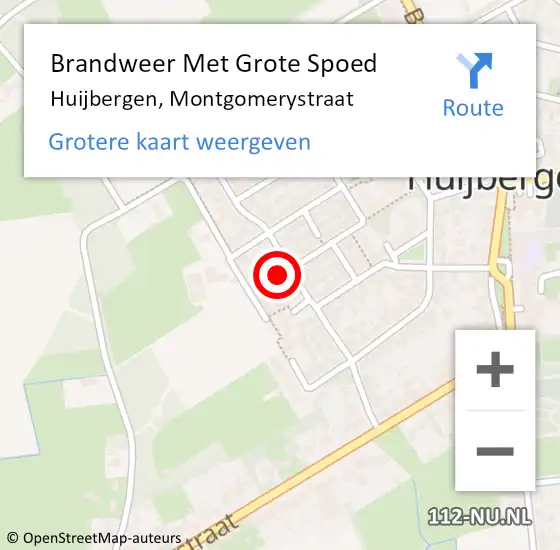 Locatie op kaart van de 112 melding: Brandweer Met Grote Spoed Naar Huijbergen, Montgomerystraat op 10 december 2016 17:21