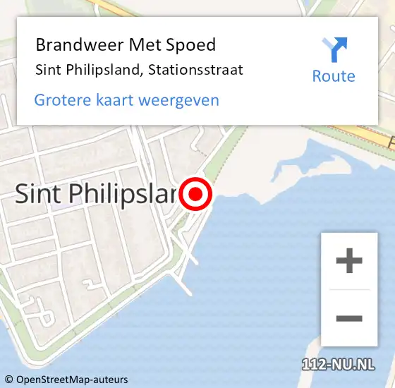 Locatie op kaart van de 112 melding: Brandweer Met Spoed Naar Sint Philipsland, Stationsstraat op 10 december 2016 20:38