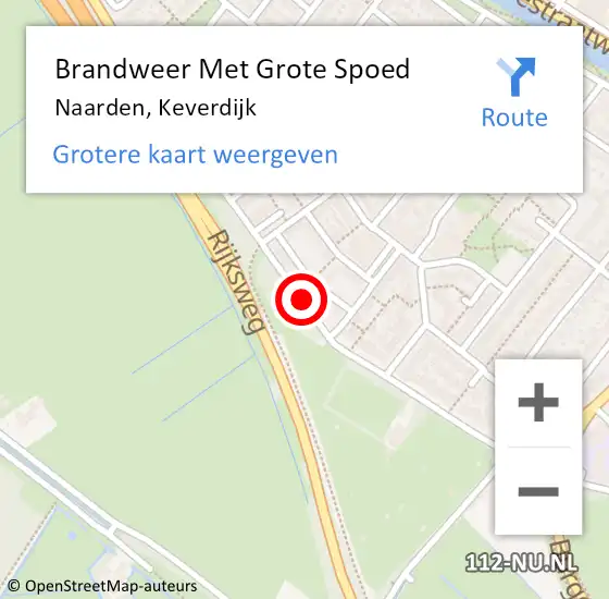 Locatie op kaart van de 112 melding: Brandweer Met Grote Spoed Naar Naarden, Keverdijk op 10 december 2016 20:40