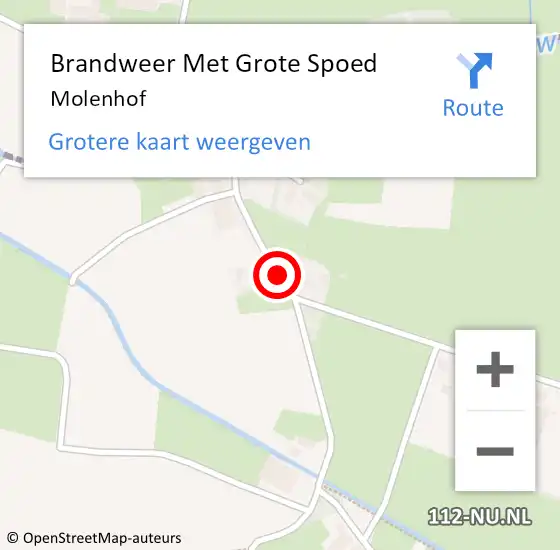 Locatie op kaart van de 112 melding: Brandweer Met Grote Spoed Naar Molenhof op 10 december 2016 22:06