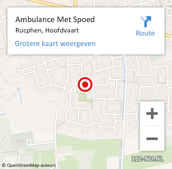 Locatie op kaart van de 112 melding: Ambulance Met Spoed Naar Rucphen, Hoofdvaart op 10 december 2016 22:39