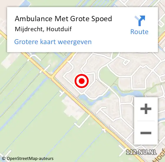 Locatie op kaart van de 112 melding: Ambulance Met Grote Spoed Naar Mijdrecht, Houtduif op 10 december 2016 23:10