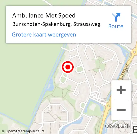 Locatie op kaart van de 112 melding: Ambulance Met Spoed Naar Bunschoten-Spakenburg, Straussweg op 10 december 2016 23:11