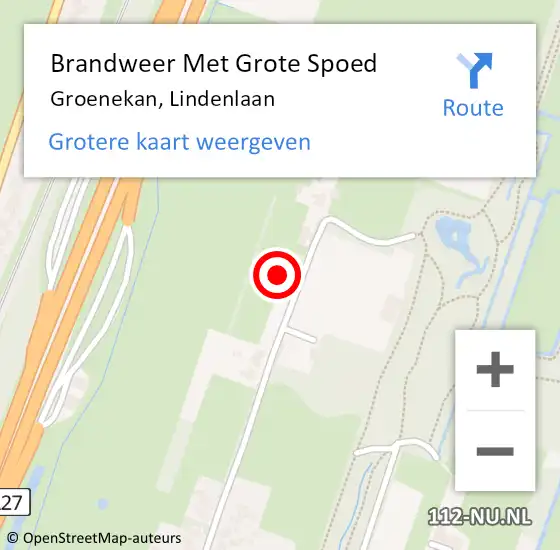 Locatie op kaart van de 112 melding: Brandweer Met Grote Spoed Naar Groenekan, Lindenlaan op 11 december 2016 01:04