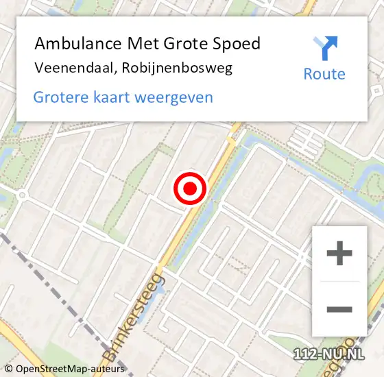 Locatie op kaart van de 112 melding: Ambulance Met Grote Spoed Naar Veenendaal, Robijnenbosweg op 11 december 2016 07:33
