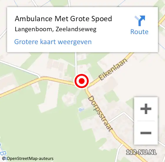 Locatie op kaart van de 112 melding: Ambulance Met Grote Spoed Naar Langenboom, Zeelandseweg op 11 december 2016 07:58