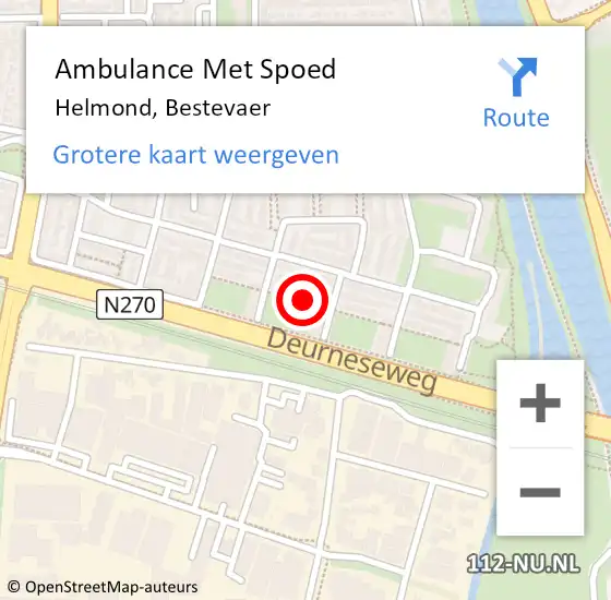 Locatie op kaart van de 112 melding: Ambulance Met Spoed Naar Helmond, Bestevaer op 11 december 2016 08:35