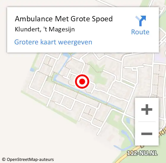 Locatie op kaart van de 112 melding: Ambulance Met Grote Spoed Naar Klundert, 't Magesijn op 11 december 2016 09:15