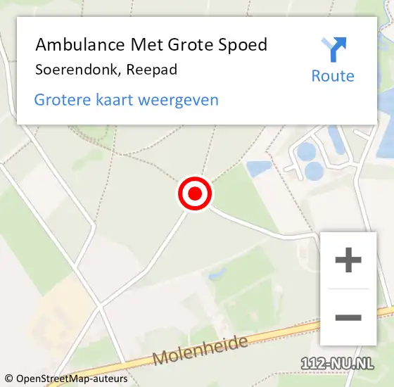 Locatie op kaart van de 112 melding: Ambulance Met Grote Spoed Naar Soerendonk, Reepad op 11 december 2016 11:36