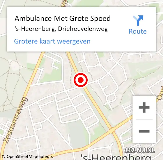 Locatie op kaart van de 112 melding: Ambulance Met Grote Spoed Naar 's-Heerenberg, Drieheuvelenweg op 11 december 2016 13:41