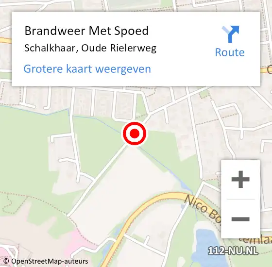 Locatie op kaart van de 112 melding: Brandweer Met Spoed Naar Schalkhaar, Oude Rielerweg op 11 december 2016 13:46