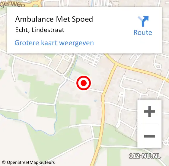 Locatie op kaart van de 112 melding: Ambulance Met Spoed Naar Echt, Lindestraat op 11 december 2016 15:36