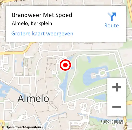 Locatie op kaart van de 112 melding: Brandweer Met Spoed Naar Almelo, Kerkplein op 11 december 2016 16:41