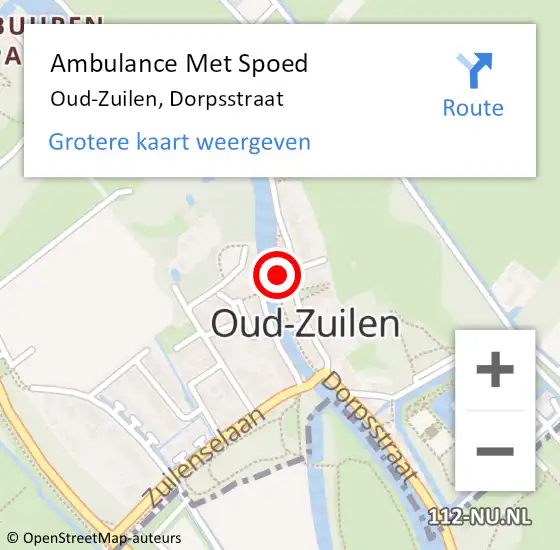 Locatie op kaart van de 112 melding: Ambulance Met Spoed Naar Oud-Zuilen, Dorpsstraat op 4 januari 2014 05:28