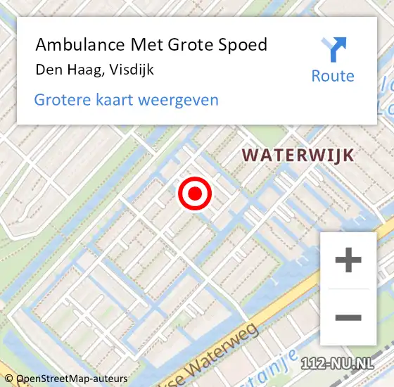 Locatie op kaart van de 112 melding: Ambulance Met Grote Spoed Naar Den Haag, Visdijk op 11 december 2016 19:00
