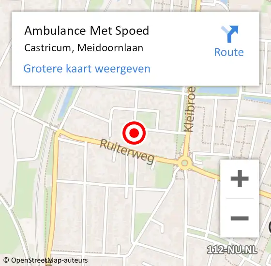 Locatie op kaart van de 112 melding: Ambulance Met Spoed Naar Castricum, Meidoornlaan op 11 december 2016 19:15