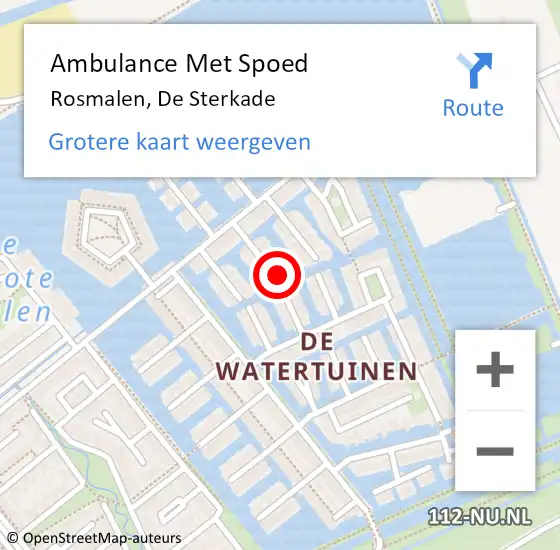 Locatie op kaart van de 112 melding: Ambulance Met Spoed Naar Rosmalen, De Sterkade op 4 januari 2014 06:07