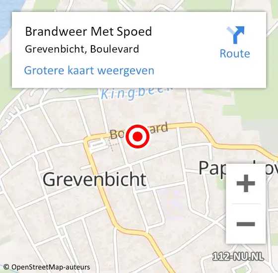Locatie op kaart van de 112 melding: Brandweer Met Spoed Naar Grevenbicht, Boulevard op 11 december 2016 20:21