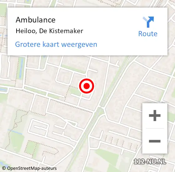 Locatie op kaart van de 112 melding: Ambulance Heiloo, De Kistemaker op 11 december 2016 20:25