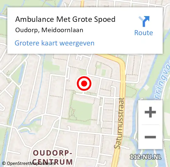 Locatie op kaart van de 112 melding: Ambulance Met Grote Spoed Naar Oudorp, Meidoornlaan op 4 januari 2014 06:48