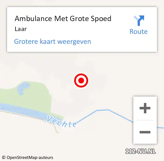 Locatie op kaart van de 112 melding: Ambulance Met Grote Spoed Naar Laar op 18 september 2013 10:54