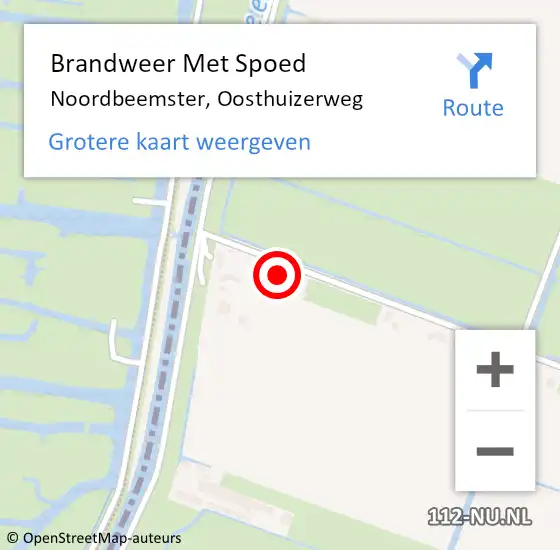 Locatie op kaart van de 112 melding: Brandweer Met Spoed Naar Noordbeemster, Oosthuizerweg op 12 december 2016 08:12