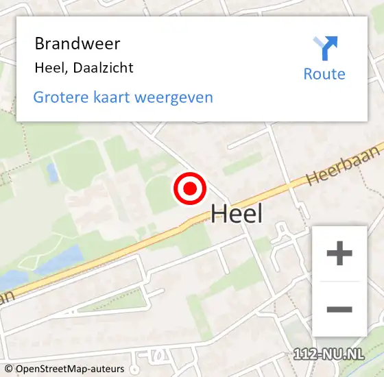 Locatie op kaart van de 112 melding: Brandweer Heel, Daalzicht op 12 december 2016 11:30