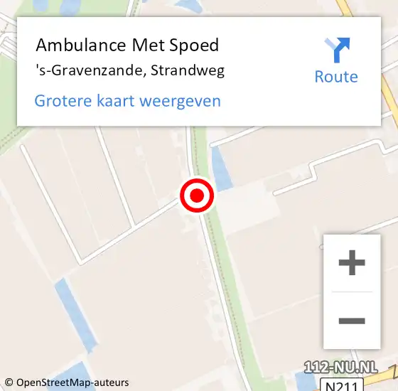 Locatie op kaart van de 112 melding: Ambulance Met Spoed Naar 's-Gravenzande, Strandweg op 12 december 2016 11:39