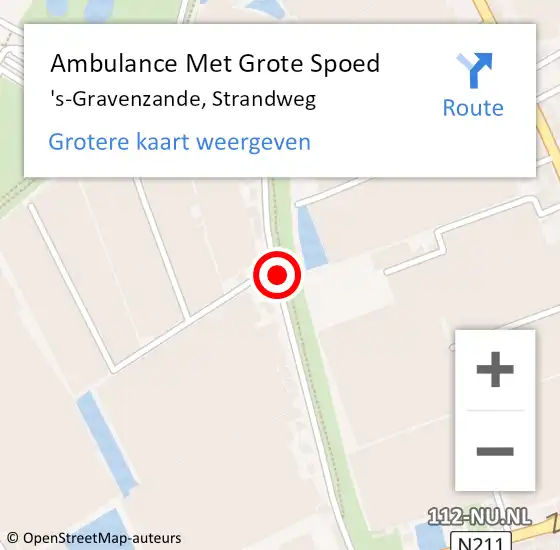 Locatie op kaart van de 112 melding: Ambulance Met Grote Spoed Naar 's-Gravenzande, Strandweg op 12 december 2016 11:43