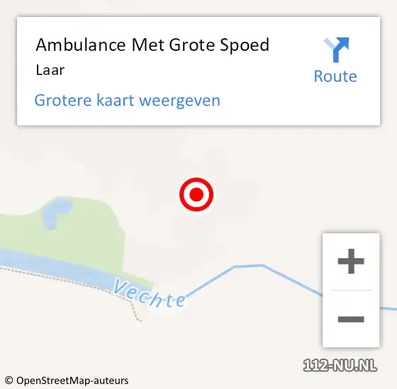 Locatie op kaart van de 112 melding: Ambulance Met Grote Spoed Naar Laar op 18 september 2013 10:57