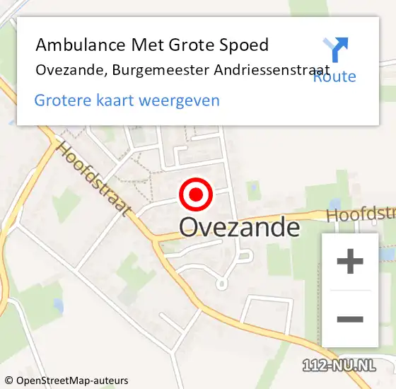 Locatie op kaart van de 112 melding: Ambulance Met Grote Spoed Naar Ovezande, Burgemeester Andriessenstraat op 12 december 2016 12:05