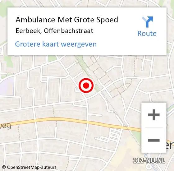 Locatie op kaart van de 112 melding: Ambulance Met Grote Spoed Naar Eerbeek, Offenbachstraat op 12 december 2016 14:35