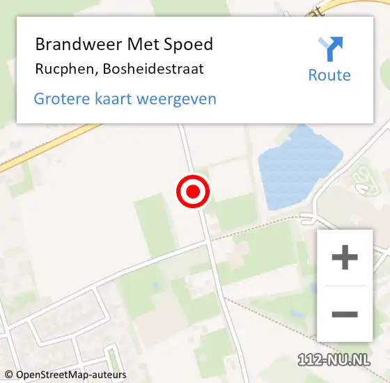 Locatie op kaart van de 112 melding: Brandweer Met Spoed Naar Rucphen, Bosheidestraat op 12 december 2016 14:37