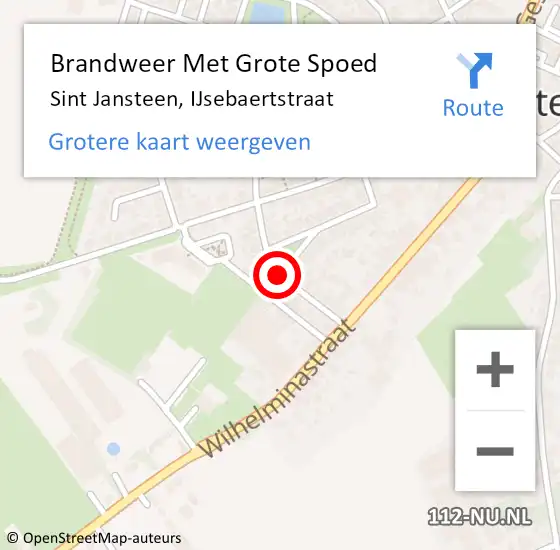 Locatie op kaart van de 112 melding: Brandweer Met Grote Spoed Naar Sint Jansteen, IJsebaertstraat op 12 december 2016 15:30