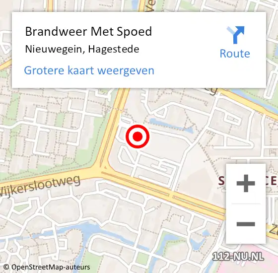 Locatie op kaart van de 112 melding: Brandweer Met Spoed Naar Nieuwegein, Hagestede op 12 december 2016 18:45