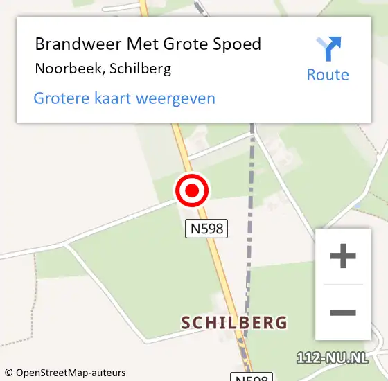 Locatie op kaart van de 112 melding: Brandweer Met Grote Spoed Naar Noorbeek, Schilberg op 12 december 2016 18:52