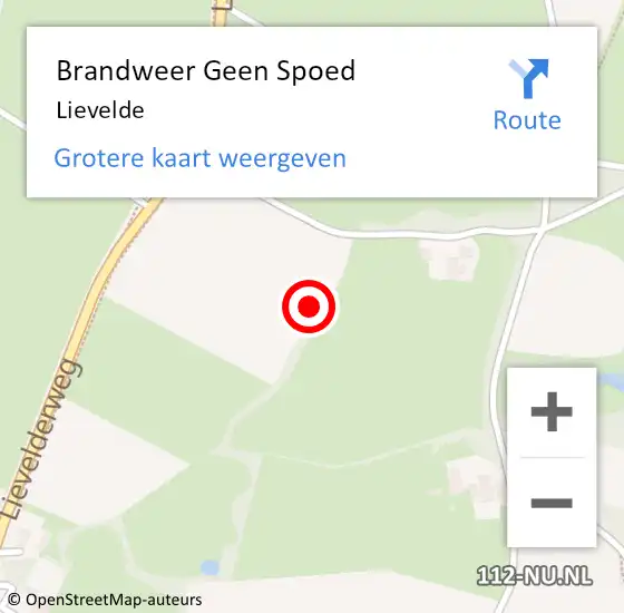 Locatie op kaart van de 112 melding: Brandweer Geen Spoed Naar Lievelde op 12 december 2016 18:59