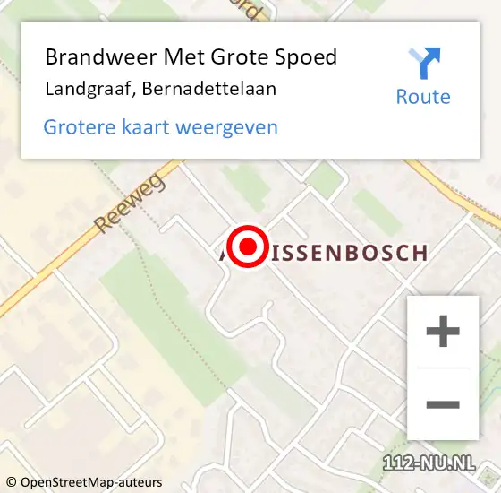 Locatie op kaart van de 112 melding: Brandweer Met Grote Spoed Naar Landgraaf, Bernadettelaan op 12 december 2016 19:06