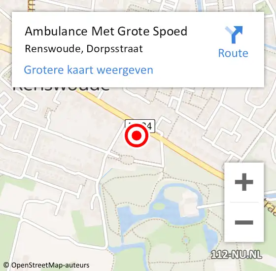 Locatie op kaart van de 112 melding: Ambulance Met Grote Spoed Naar Renswoude, Dorpsstraat op 12 december 2016 19:52