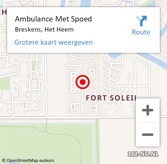 Locatie op kaart van de 112 melding: Ambulance Met Spoed Naar Breskens, Het Heem op 12 december 2016 23:31