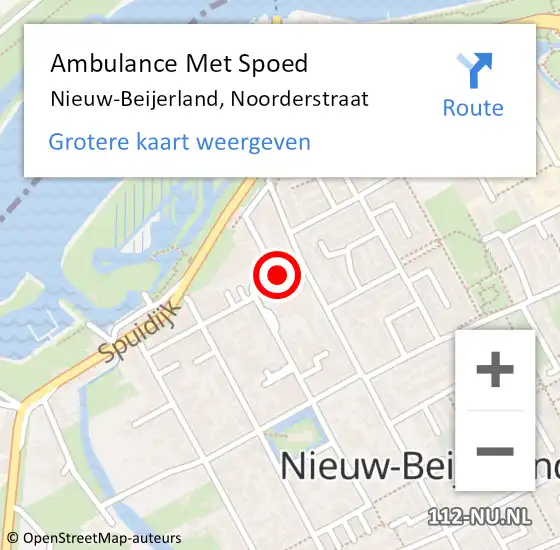 Locatie op kaart van de 112 melding: Ambulance Met Spoed Naar Nieuw-Beijerland, Noorderstraat op 13 december 2016 00:32