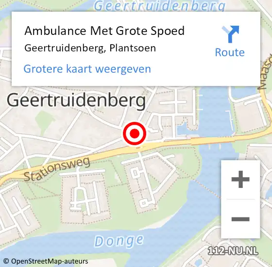 Locatie op kaart van de 112 melding: Ambulance Met Grote Spoed Naar Geertruidenberg, Plantsoen op 13 december 2016 01:00