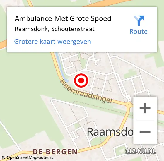 Locatie op kaart van de 112 melding: Ambulance Met Grote Spoed Naar Raamsdonk, Schoutenstraat op 4 januari 2014 10:26