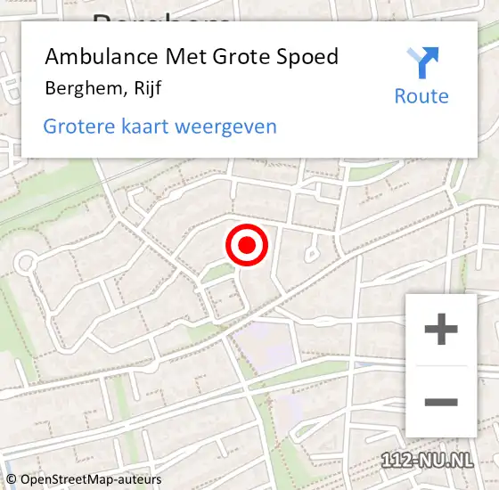 Locatie op kaart van de 112 melding: Ambulance Met Grote Spoed Naar Berghem, Rijf op 13 december 2016 07:29