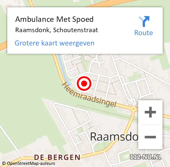 Locatie op kaart van de 112 melding: Ambulance Met Spoed Naar Raamsdonk, Schoutenstraat op 4 januari 2014 10:51