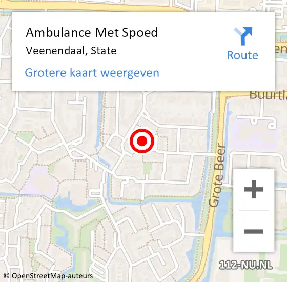 Locatie op kaart van de 112 melding: Ambulance Met Spoed Naar Veenendaal, State op 13 december 2016 10:21