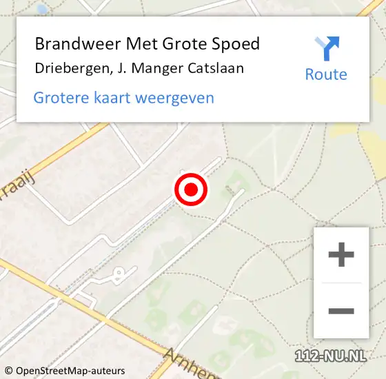 Locatie op kaart van de 112 melding: Brandweer Met Grote Spoed Naar Driebergen, J. Manger Catslaan op 13 december 2016 12:08